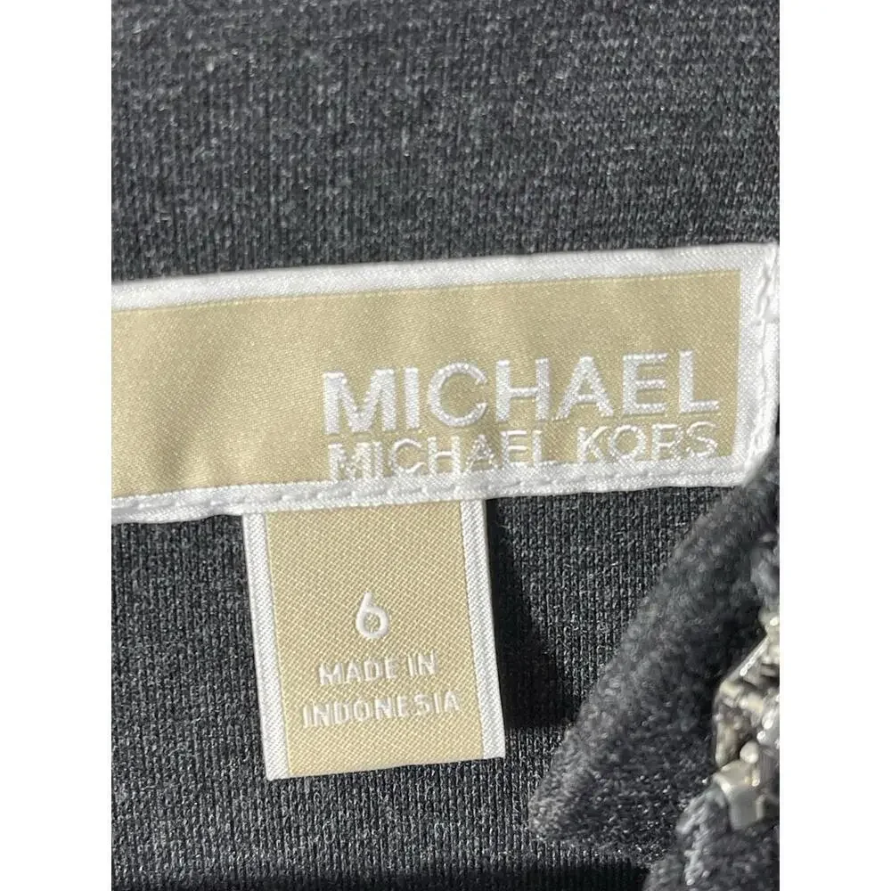 Michael Kors Women’s Gray Dress With Brass Grommets And Zipper Details Size 6